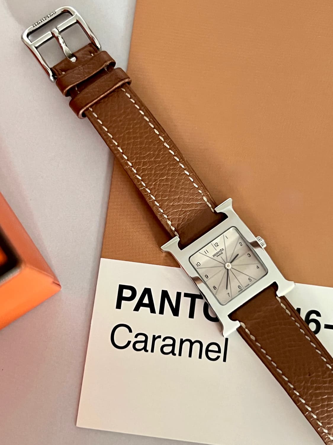 HERMES h아워 PM 레더 스트랩 에르메스 시계 상품이미지3