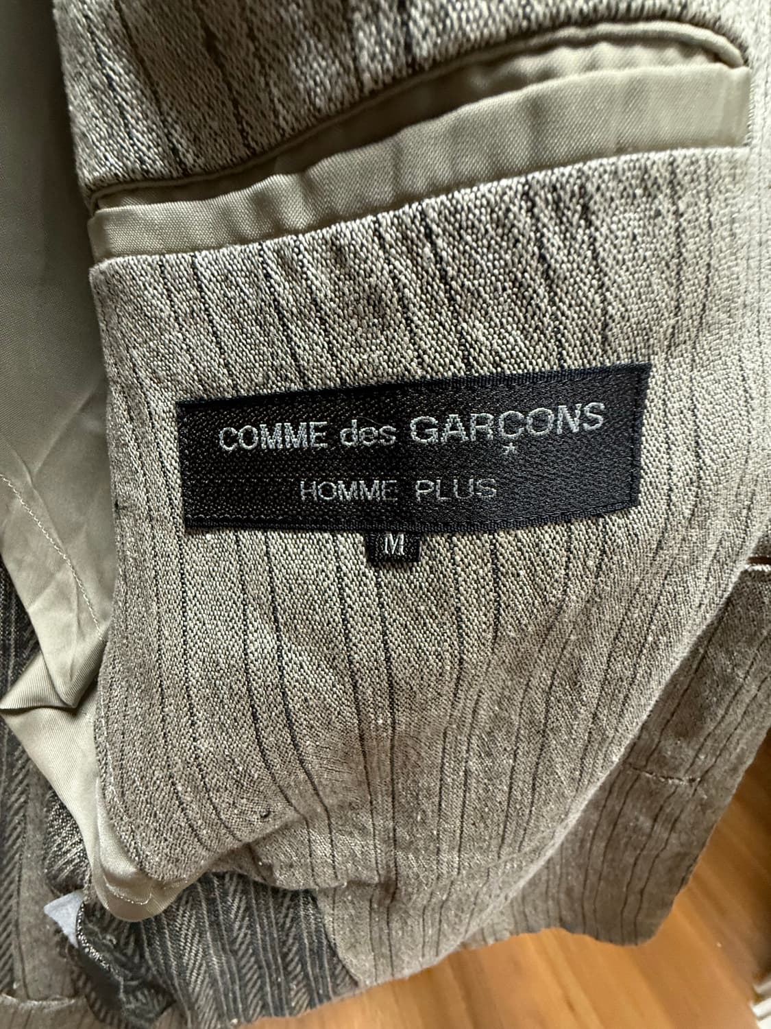 80s 꼼데가르송 옴므플러스 스트라이프 블레이저 상품이미지3