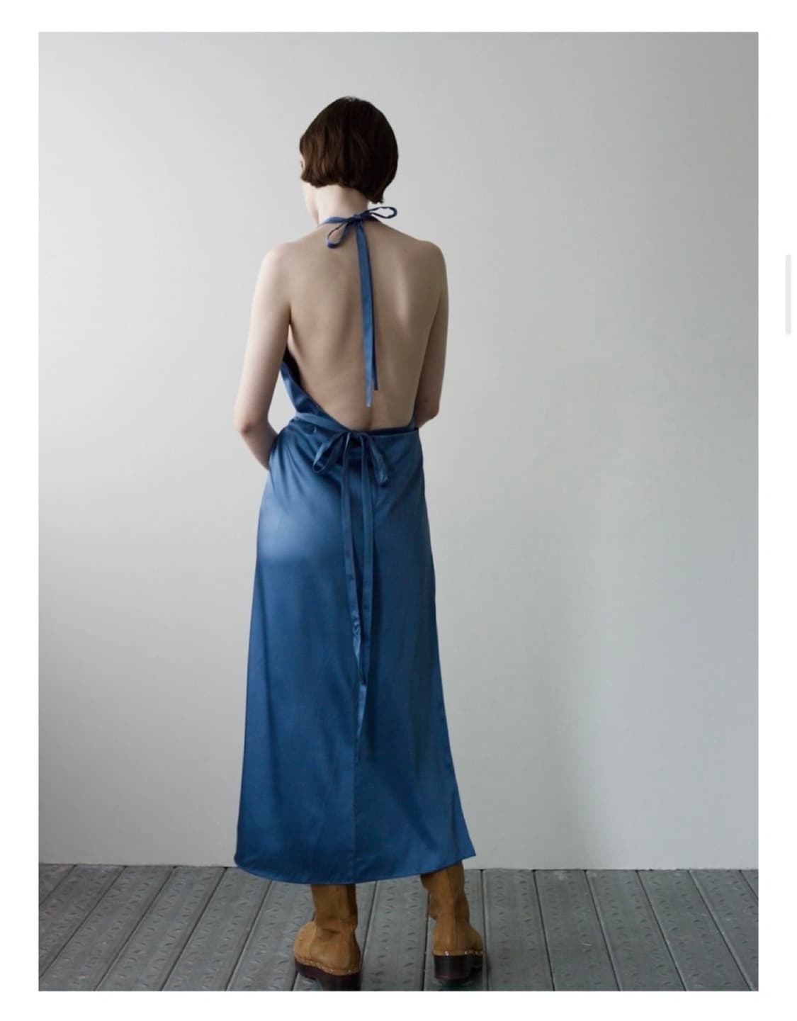 Blue halter wrap dress 상품이미지2