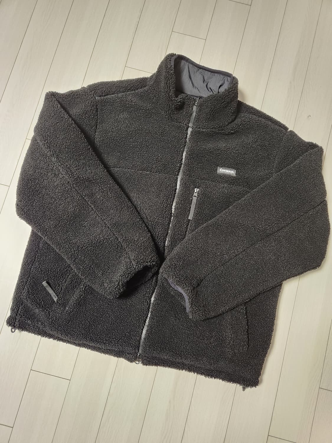 새상품급)커버낫 리버시블 컴피보아 집업 플리스 양면 자켓 사이즈100(L 상품이미지5