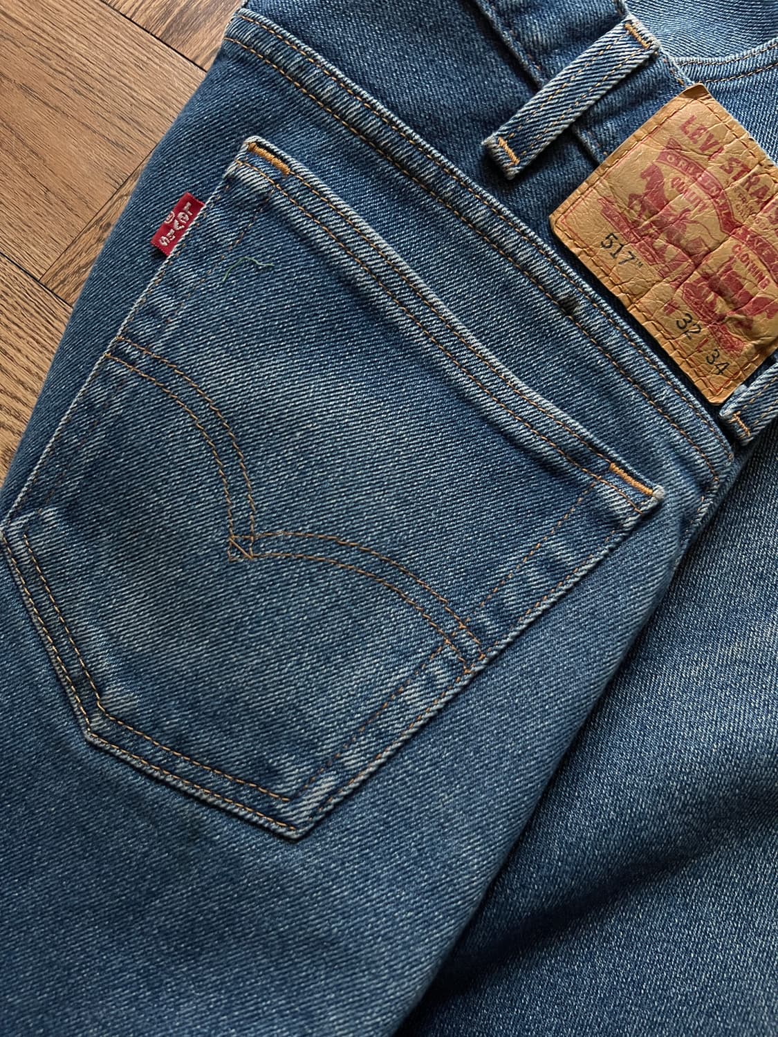 [32]리바이스 517 플레어핏 빈티지 워싱 스트레치 데님 팬츠 L163 상품이미지7