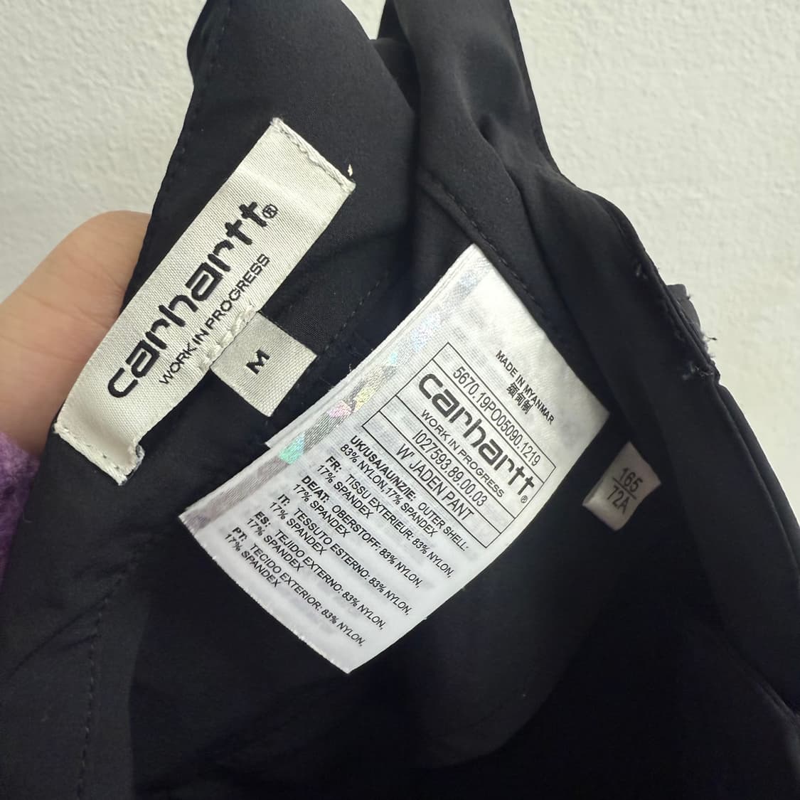 칼하트 윕 wip 카고 블랙 조거 팬츠 M 상품이미지2