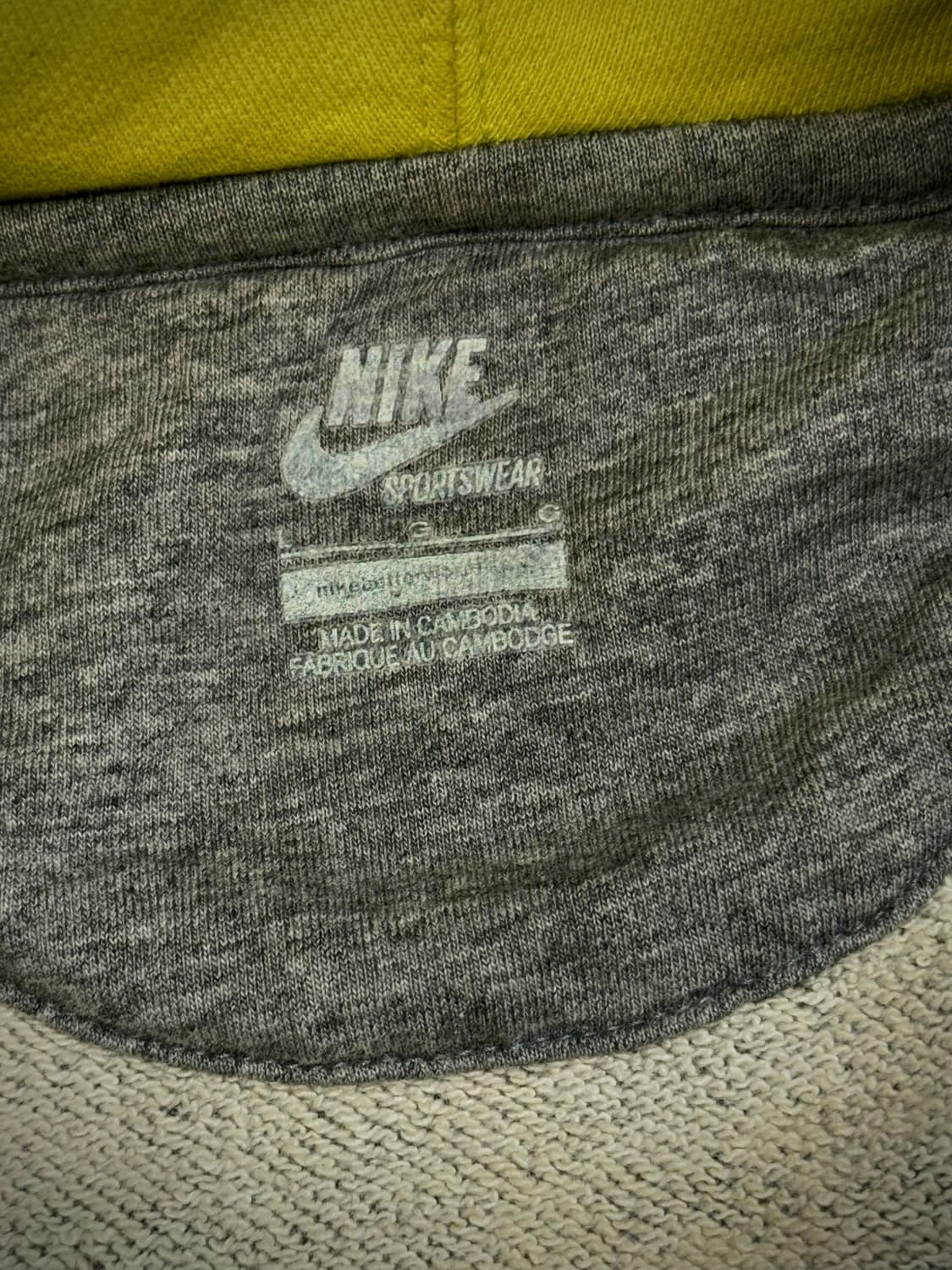 나이키 올드스쿨 레글런 코튼 후드집업 그레이/옐로우 100 상품이미지5