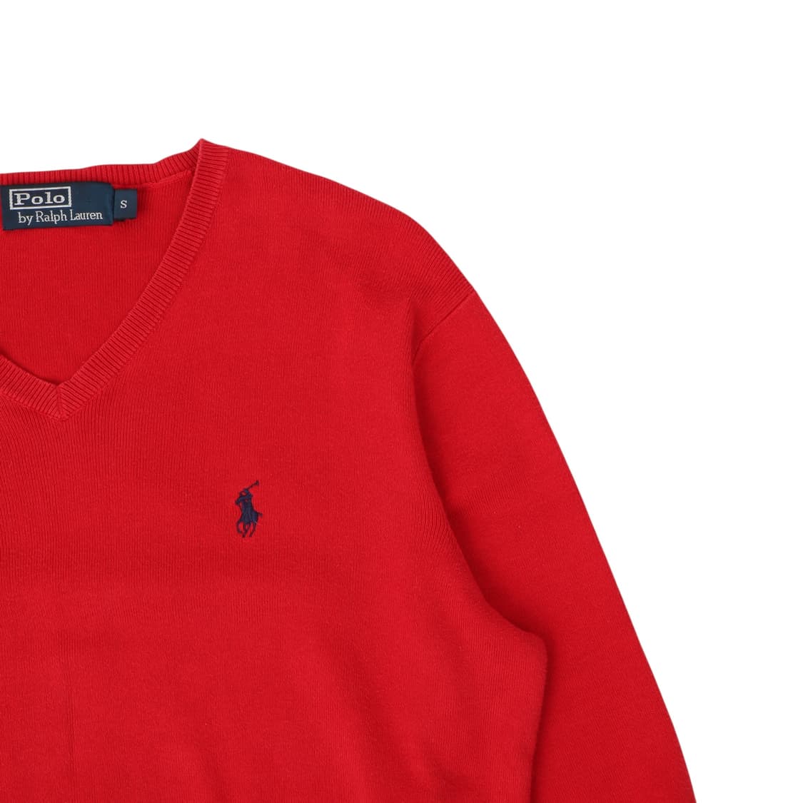 폴로 랄프로렌 레드 피마코튼 브이넥 니트 상품이미지3