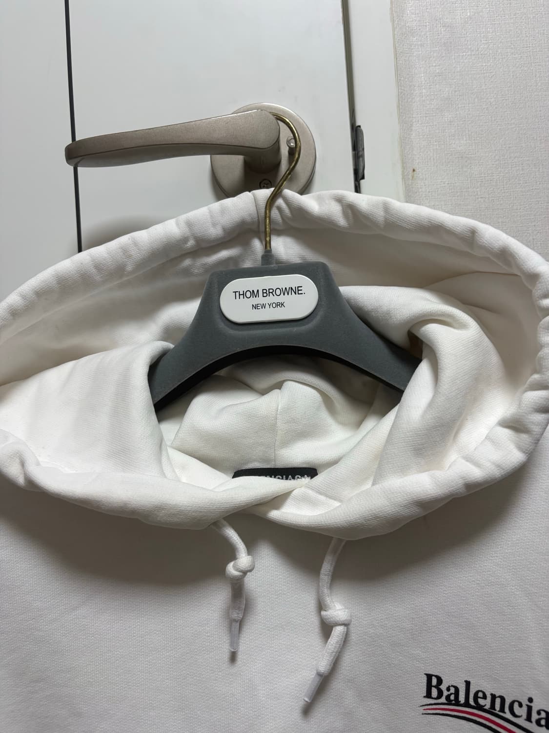 (백화점판, Xl) 발렌시아가 웨이브로고 후드티 화이트 상품이미지3