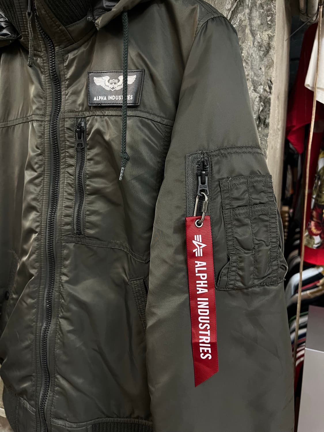 알파인더스트리 후드 ma1 항공점퍼 카키 M #csz1761  상품이미지3