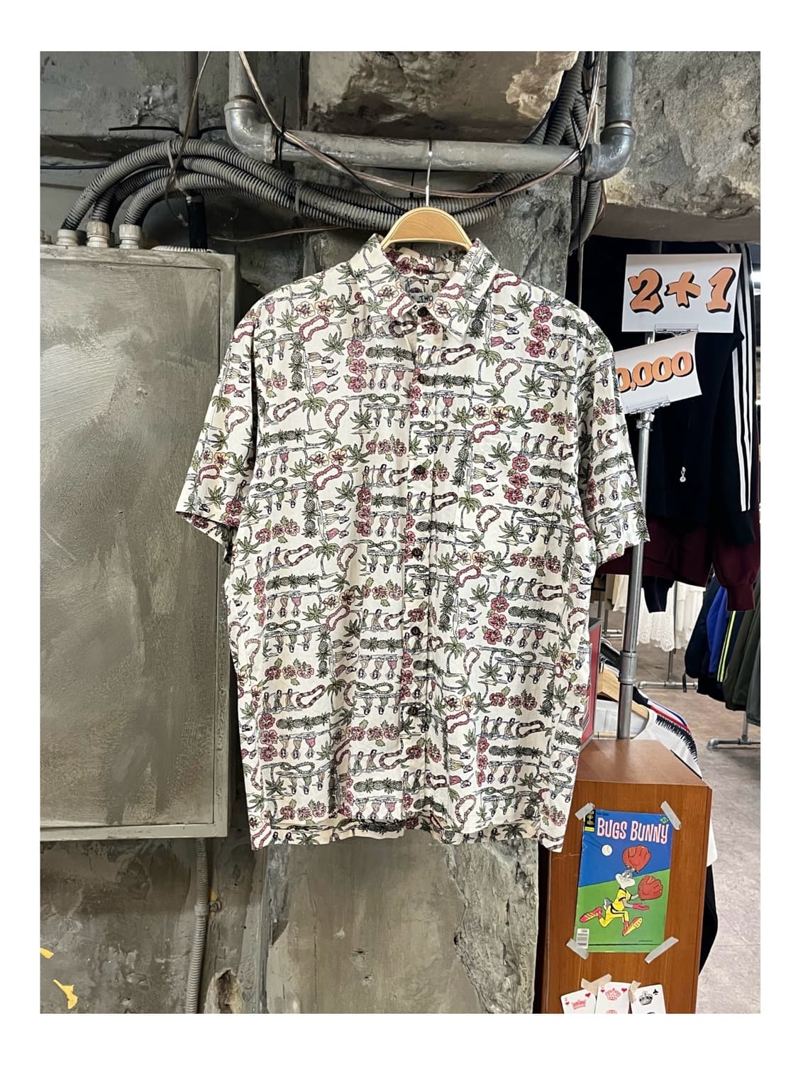 빈티지 하와이안 패턴 반팔 셔츠 아이보리  #csz3729 상품이미지1