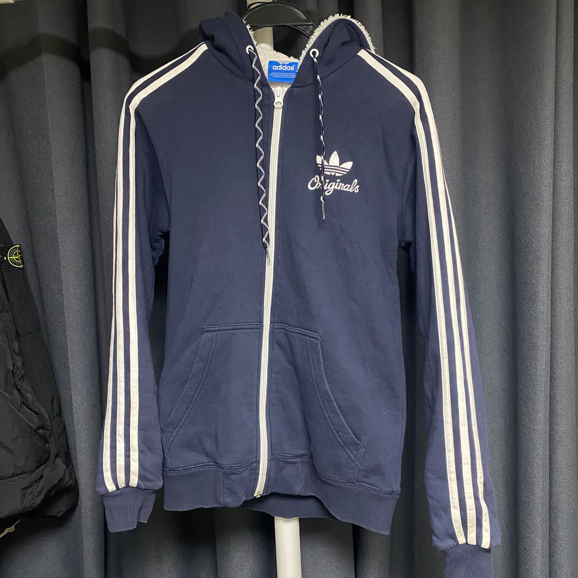 아디다스 오리지널 쉐르파 후드집업 네이비 85 상품이미지1