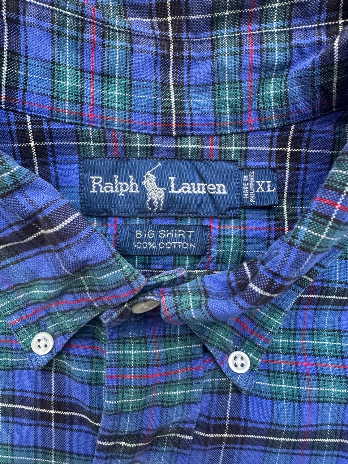 빈티지 90s 폴로 체크 빅셔츠 상품이미지3