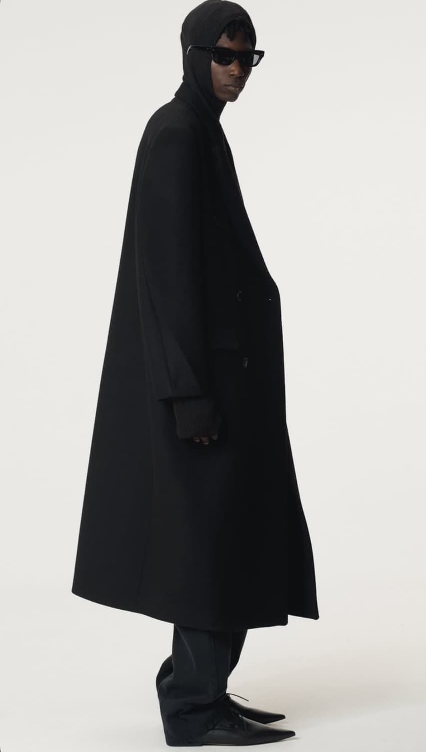 렉토 25FW 클래식 테일러드 더블 코트 블랙 상품이미지3