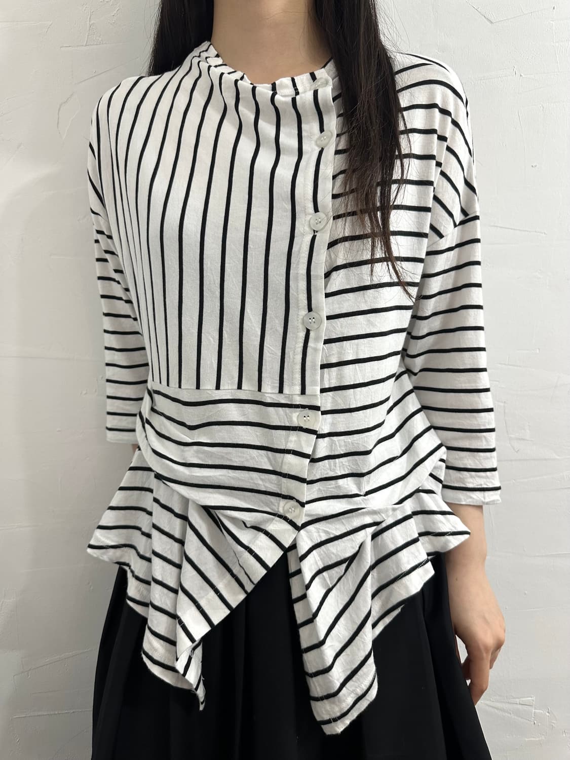 kawa okada stripe design cardigan 상품이미지1
