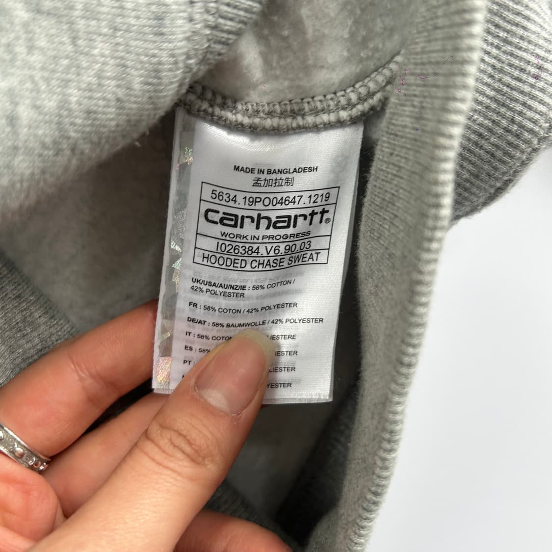 Carhartt 칼하트 그레이 후드티 상품이미지7