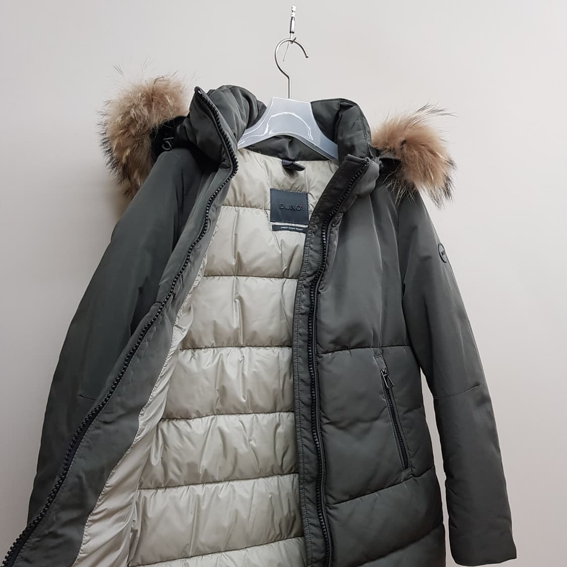 DUNO 폭스퍼 후드 구스다운 롱 패딩 IT 40사이즈 상품이미지6