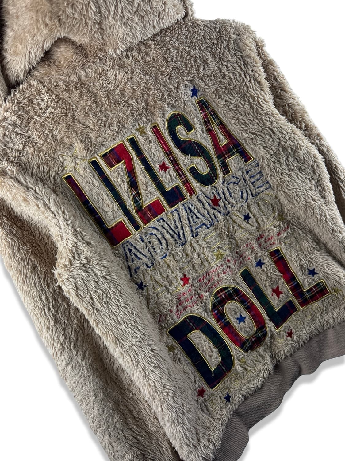 리즈리사돌 베이지 퍼 체크후드 집업2027 상품이미지5