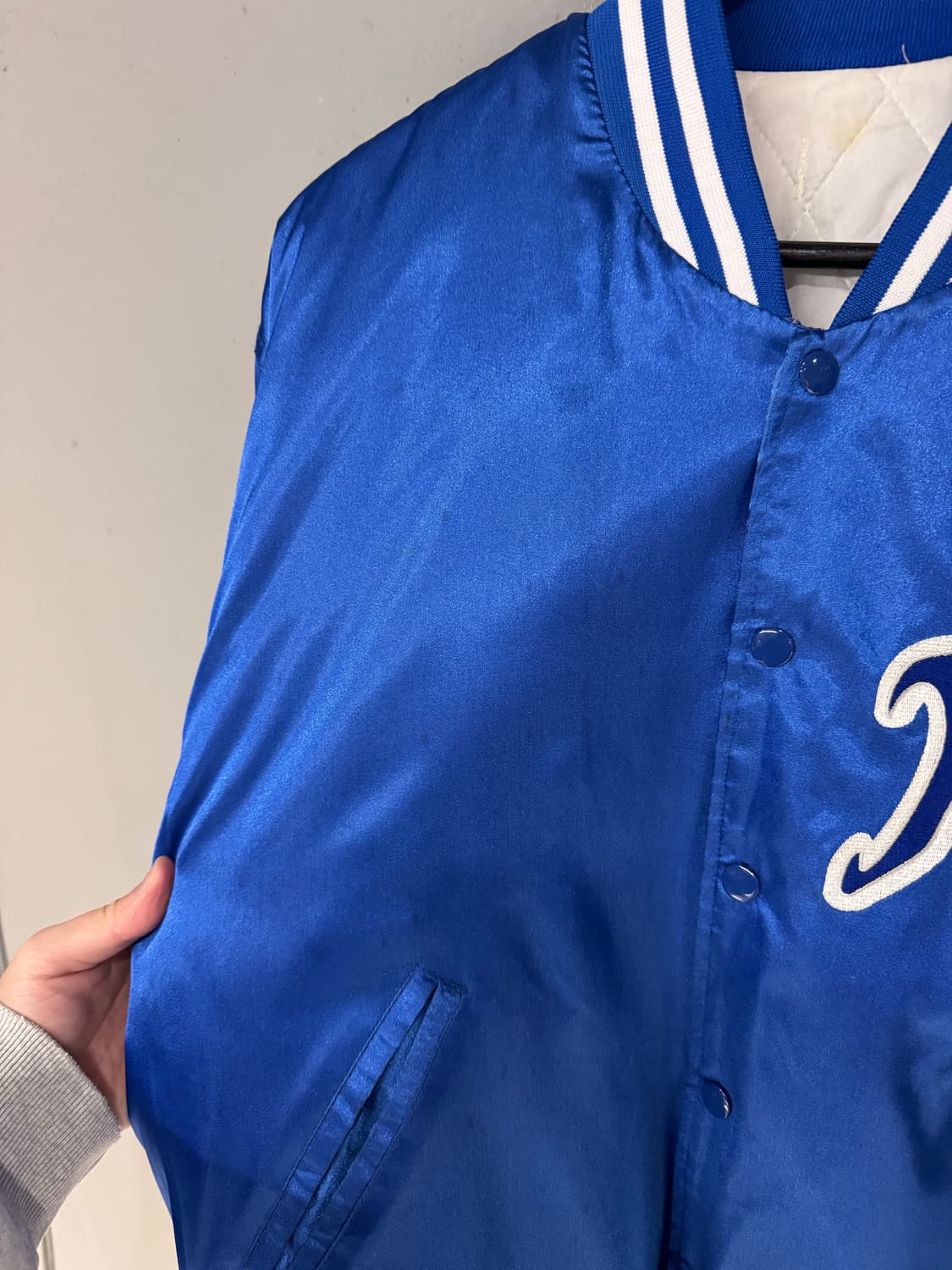 90s 토요타 x LA다저스 x 노모 히데오 사틴 봄버자켓  상품이미지8