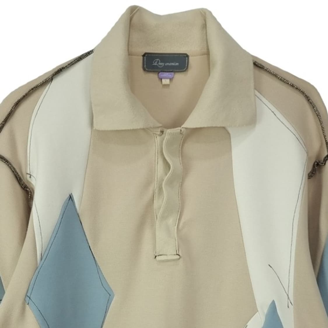 [우마미즘] 멀티 패브릭 패치워크 오버핏 카라티 M20133 상품이미지4