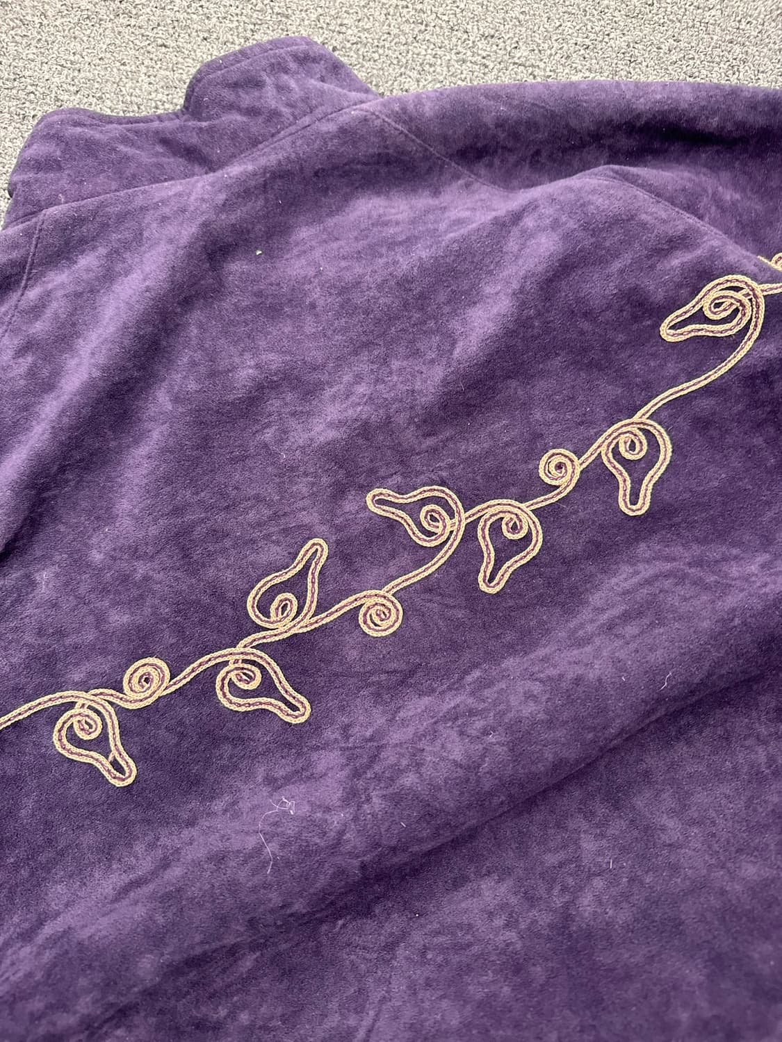 OS)Japanese vintage 퍼플 벨벳 빈티지 패턴 블루종 자켓 상품이미지5