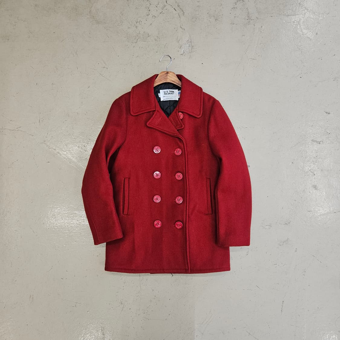 SCHOTT U.S.740N PEA JACKET 쇼트 피코트 빨강색 M 상품이미지2