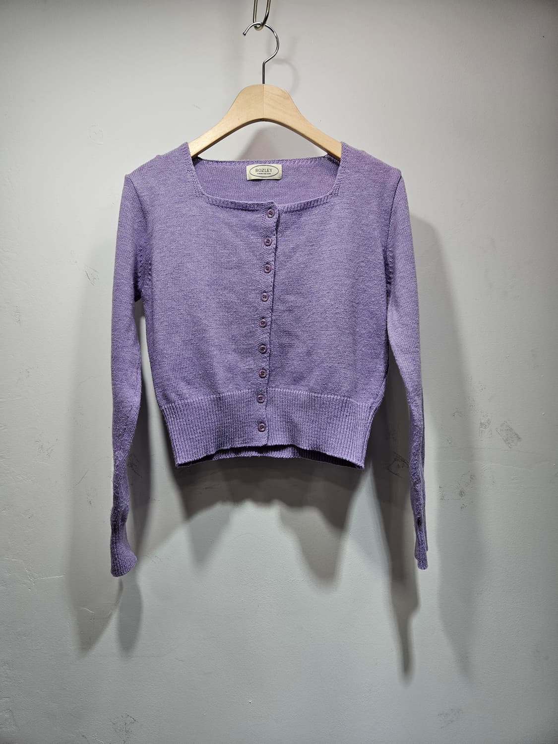 연보라 스퀘어넥 가디건 상품이미지1