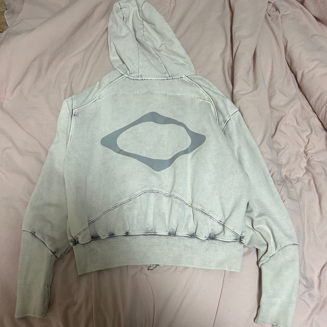 미스치프 빅포켓 후드 블리치드 핑크 그레이 M 상품이미지4