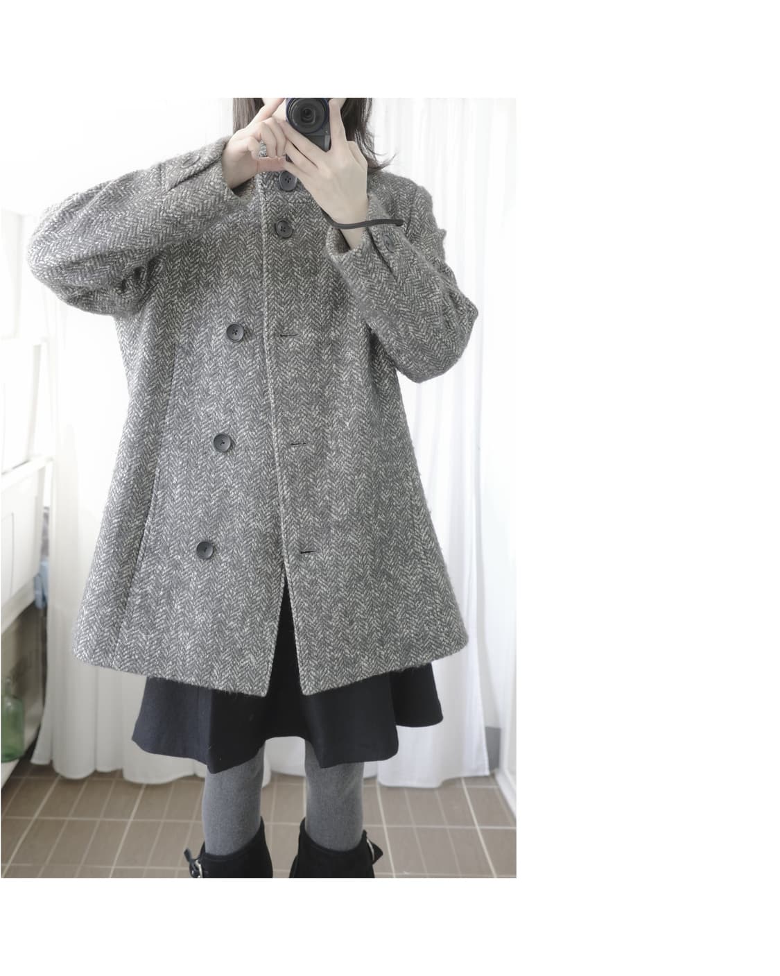 Grey half coat 상품이미지6