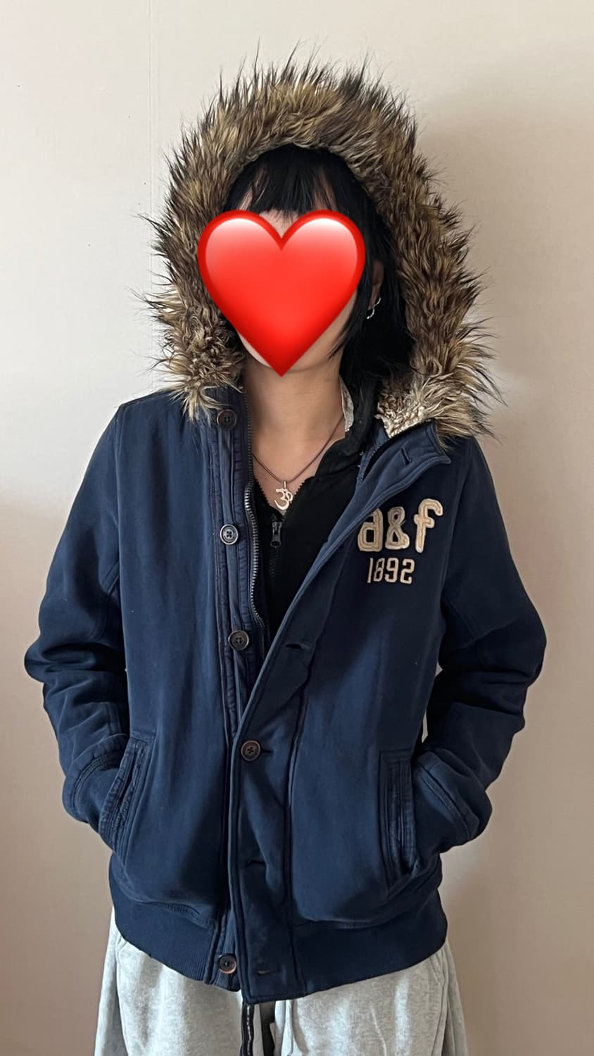 아베크롬비 울프죠 네이비 후드 집업 상품이미지2