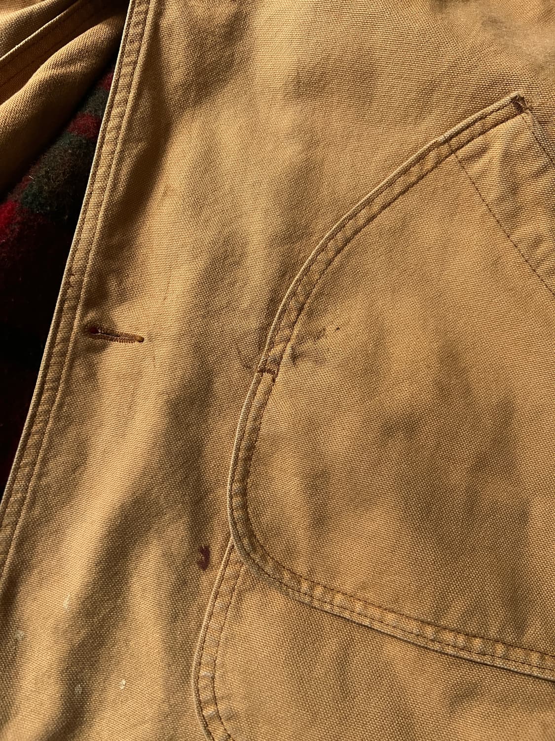 [2XL]90's 엘엘빈 USA Made 울 체크 라이닝 브라운 헌팅자켓 상품이미지4