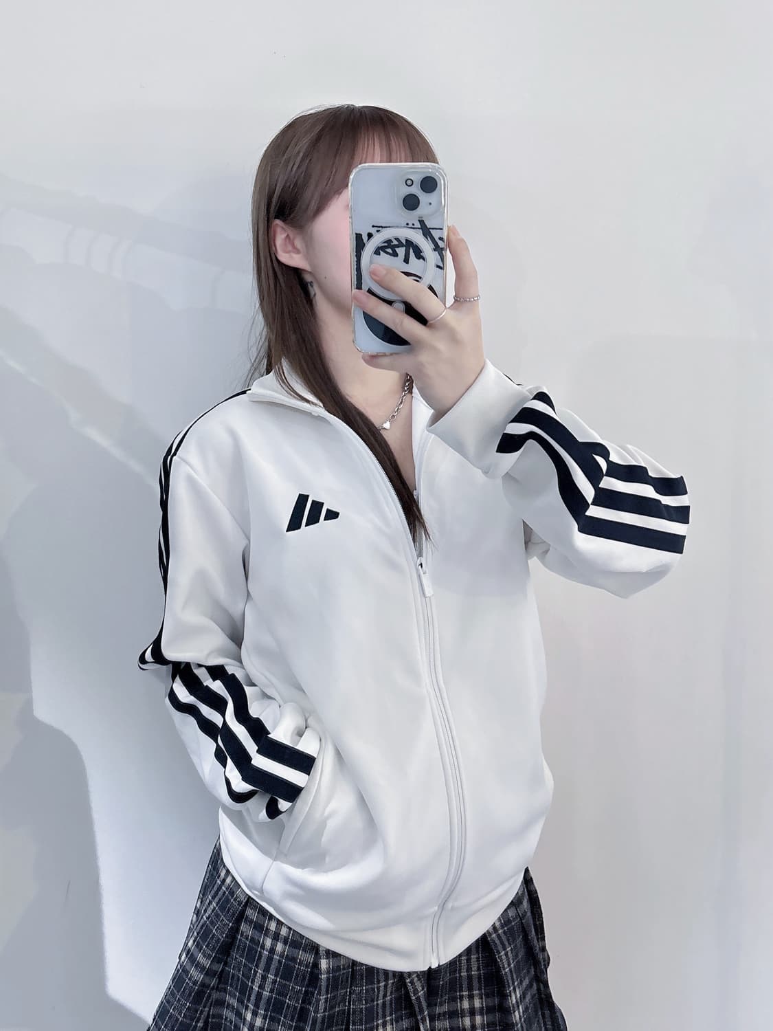 아디다스 화이트 스몰로고 트랙탑 상품이미지1