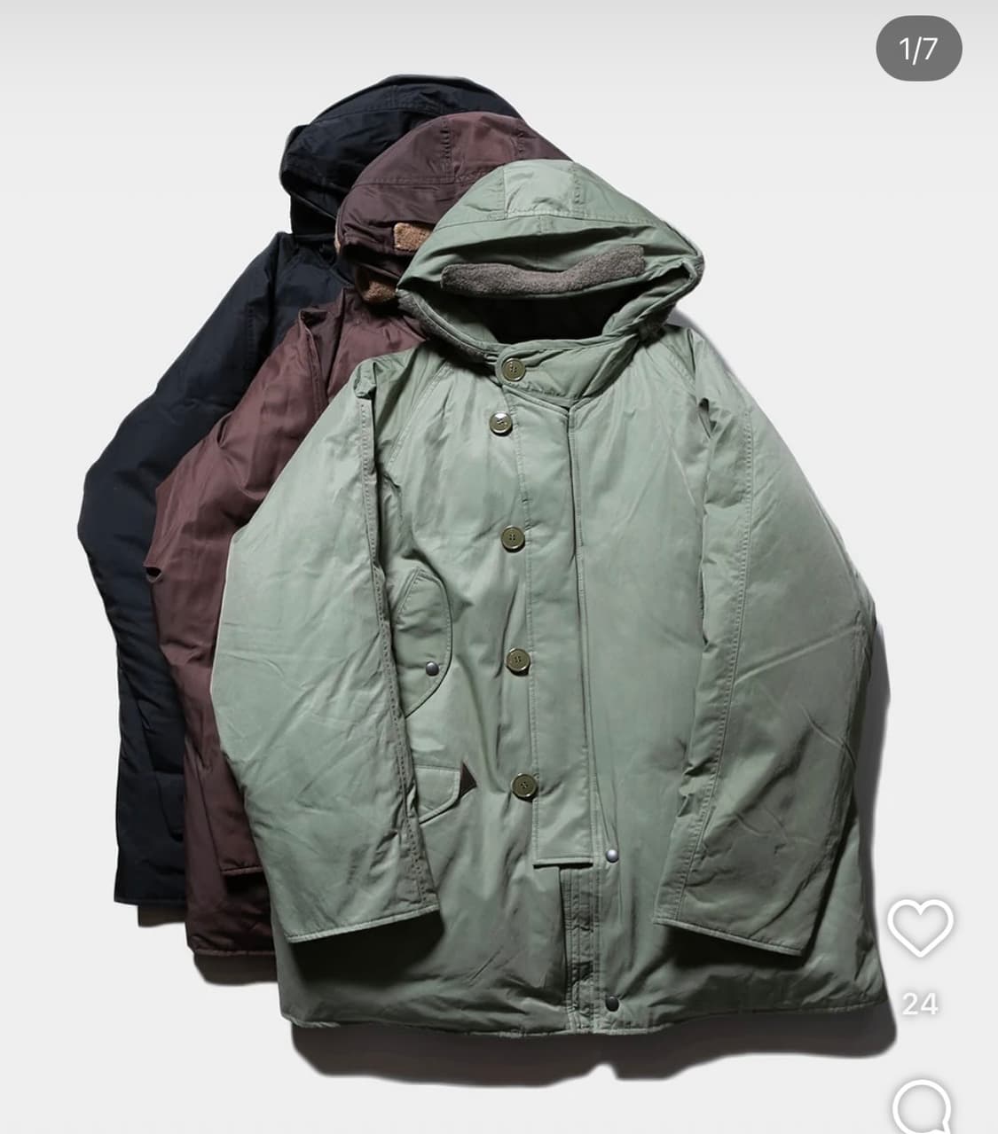 헤릴 cwu 파카 25fw 2size 그린컬러 상품이미지1