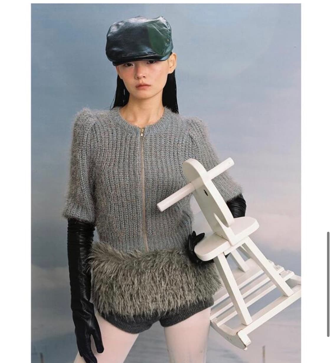 어썸니즈 CLASSIC HUNTING CAP_LEATHER BLACK 상품이미지1