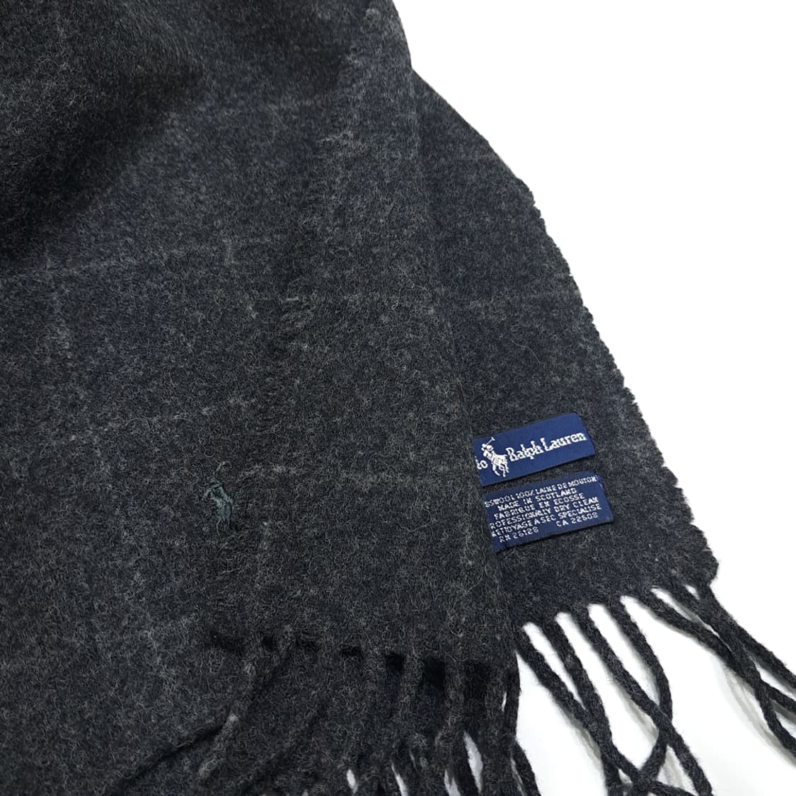 MX523 폴로 90s 스코틀랜드판 램스울 윈도우페인 차콜그레이 머플러 상품이미지6