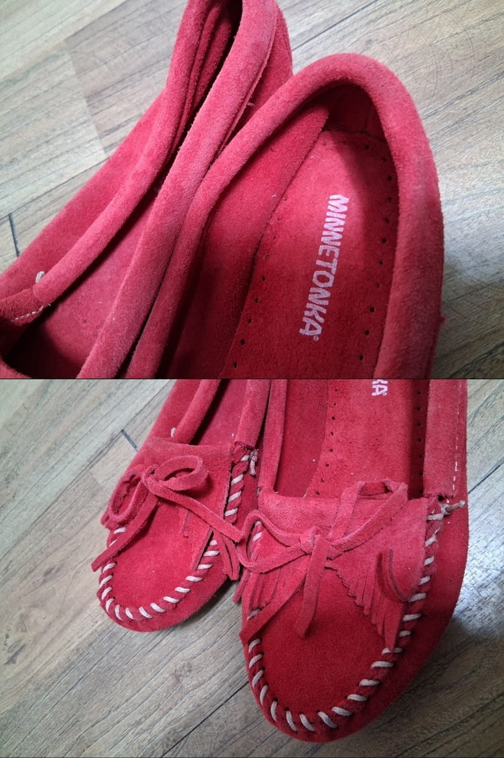 MINNETONKA 빨강색 가죽로퍼 태슬 실 칼발250 미착화
표기는 7 상품이미지4