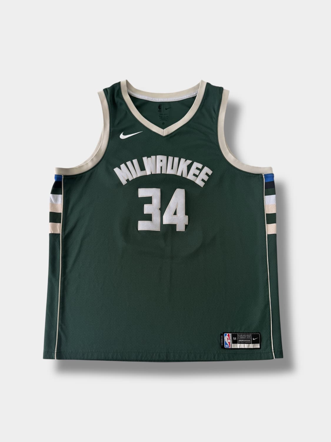 나이키 오버사이즈 NBA 밀워키 벅스 아데토쿤보 베이스볼 져지 상품이미지1