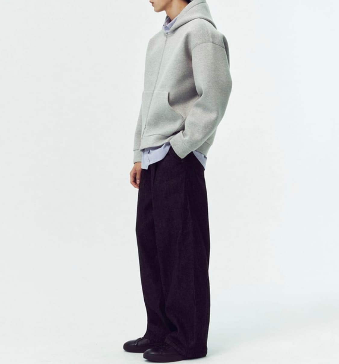 [3] 블랭크룸 네오프랜 후드집업 멜란지 그레이 상품이미지2