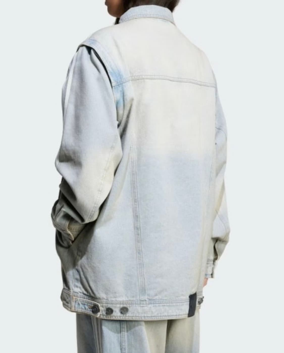 아디다스  투인원 데님 셔츠 자켓 블루 m사이즈 /us 상품이미지2