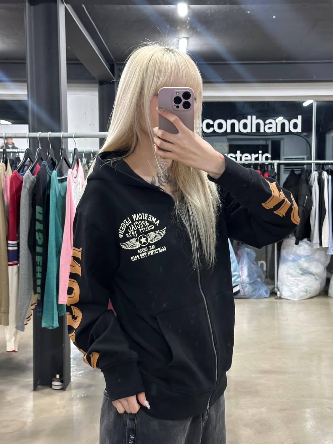 벤슨 백프린팅 후드 집업 상품이미지2