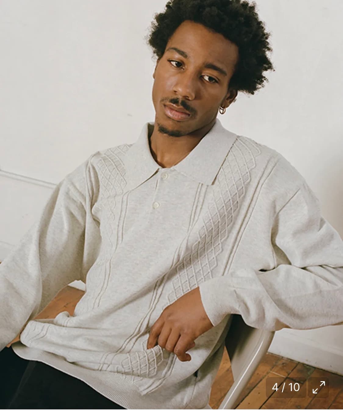 위캔더스 니티드 다이아몬드 폴로 셔츠 상품이미지1