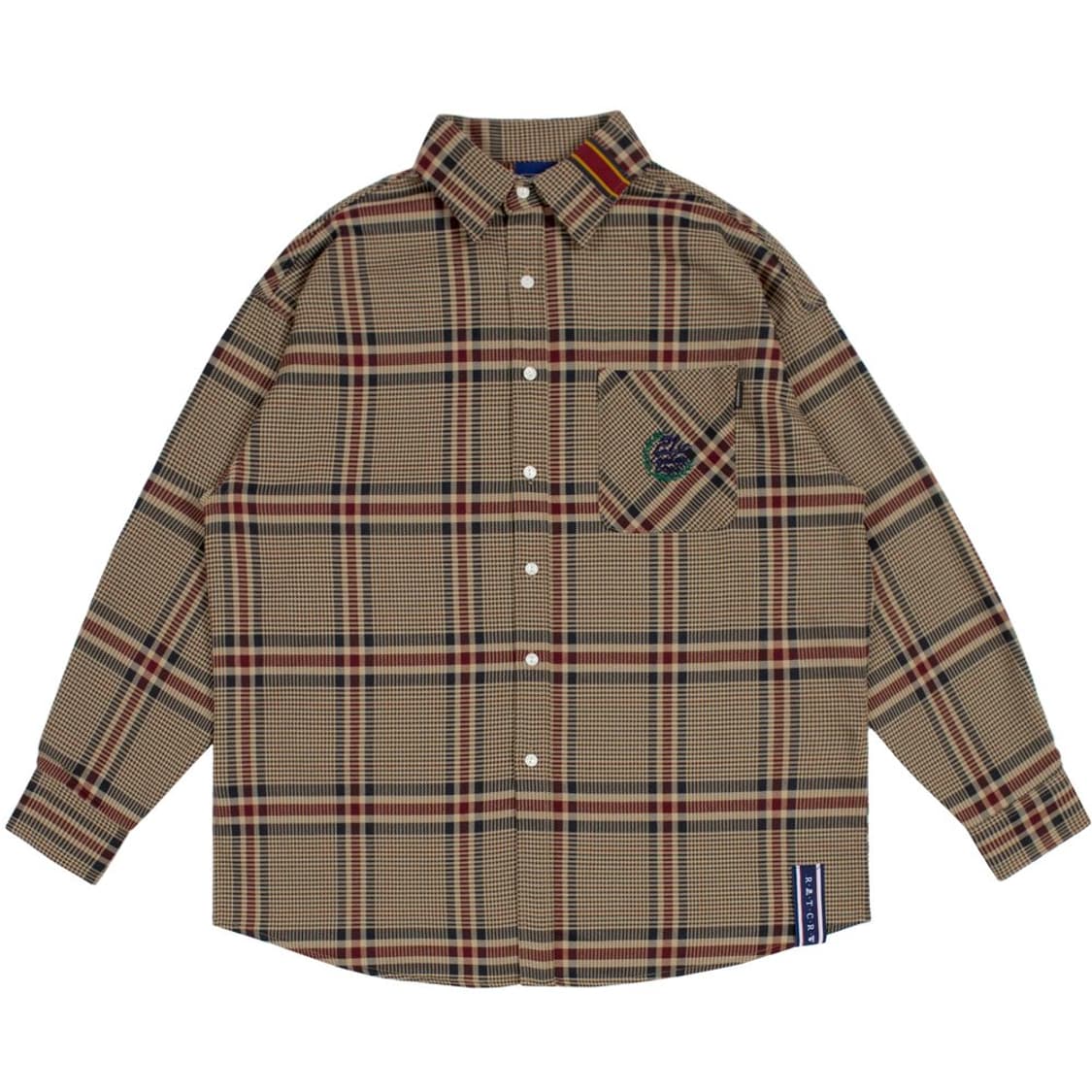 로맨틱크라운 브라운 체크 셔츠 S 남녀공용 상품이미지1