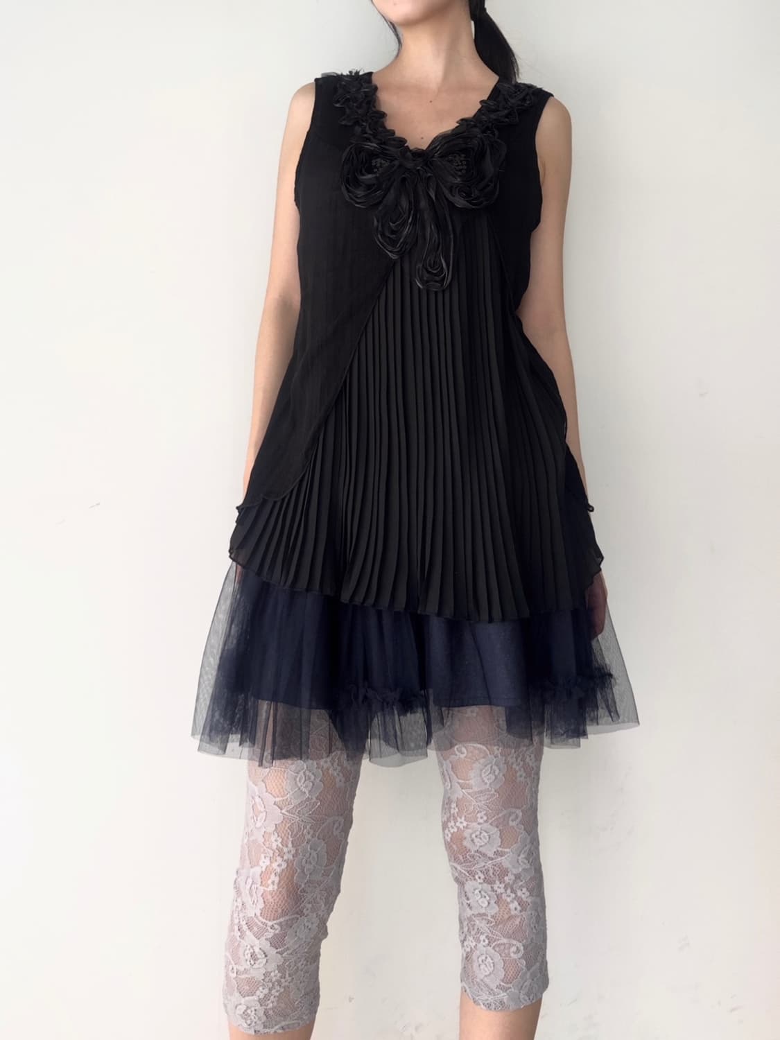 Rose neck beads sleeve blouse 상품이미지4