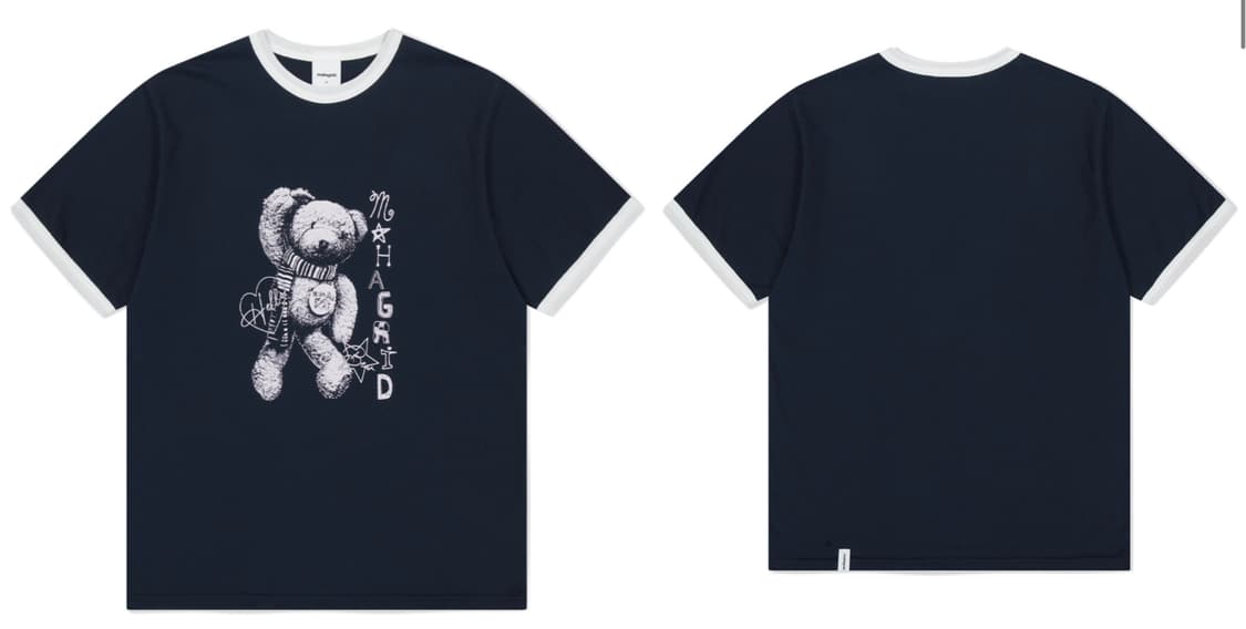 마하그리드 HELLO BEAR RINGER TEE NAVY 상품이미지3