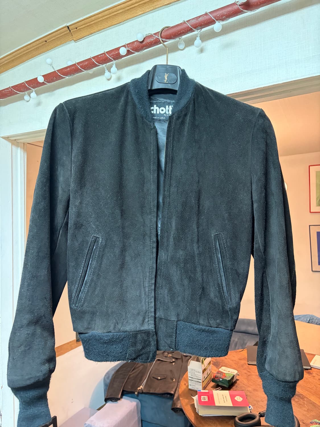 Schott 블랙 봄버 자켓 38사이즈 상태 A급 상품이미지1