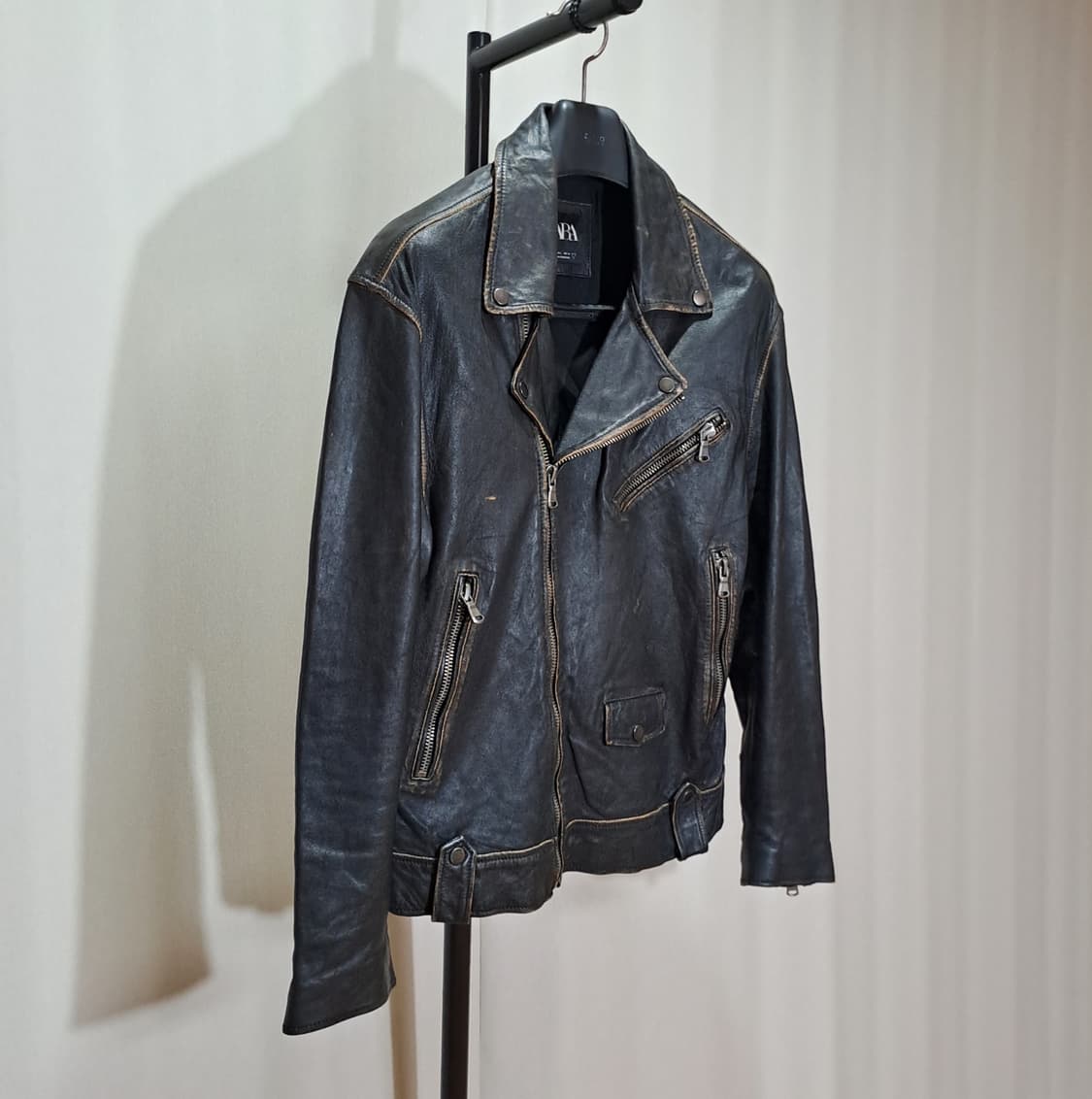 (택포) 자라 빈티지 워싱 양가죽 자켓 L B9 상품이미지4