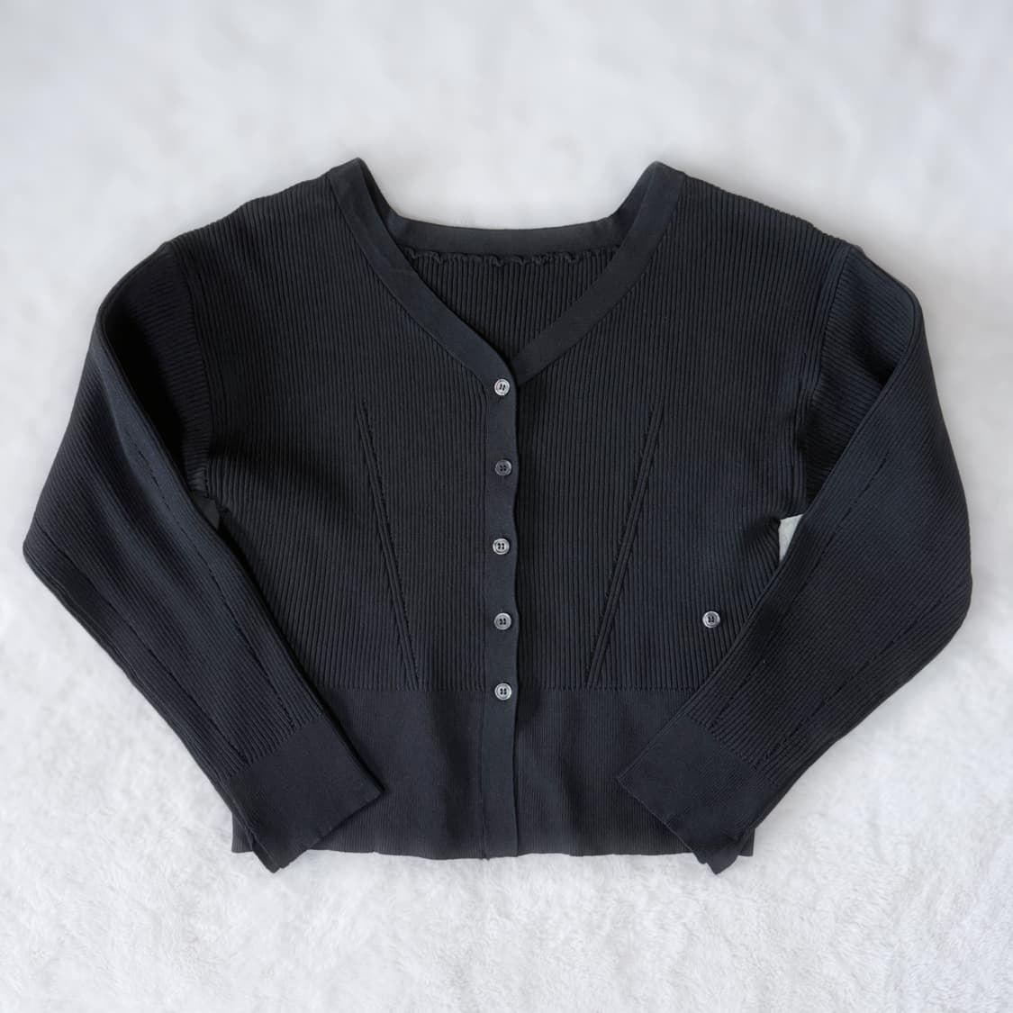 mystic 트위스트 골지 오프숄더 탄탄 플리츠 가디건 상품이미지2