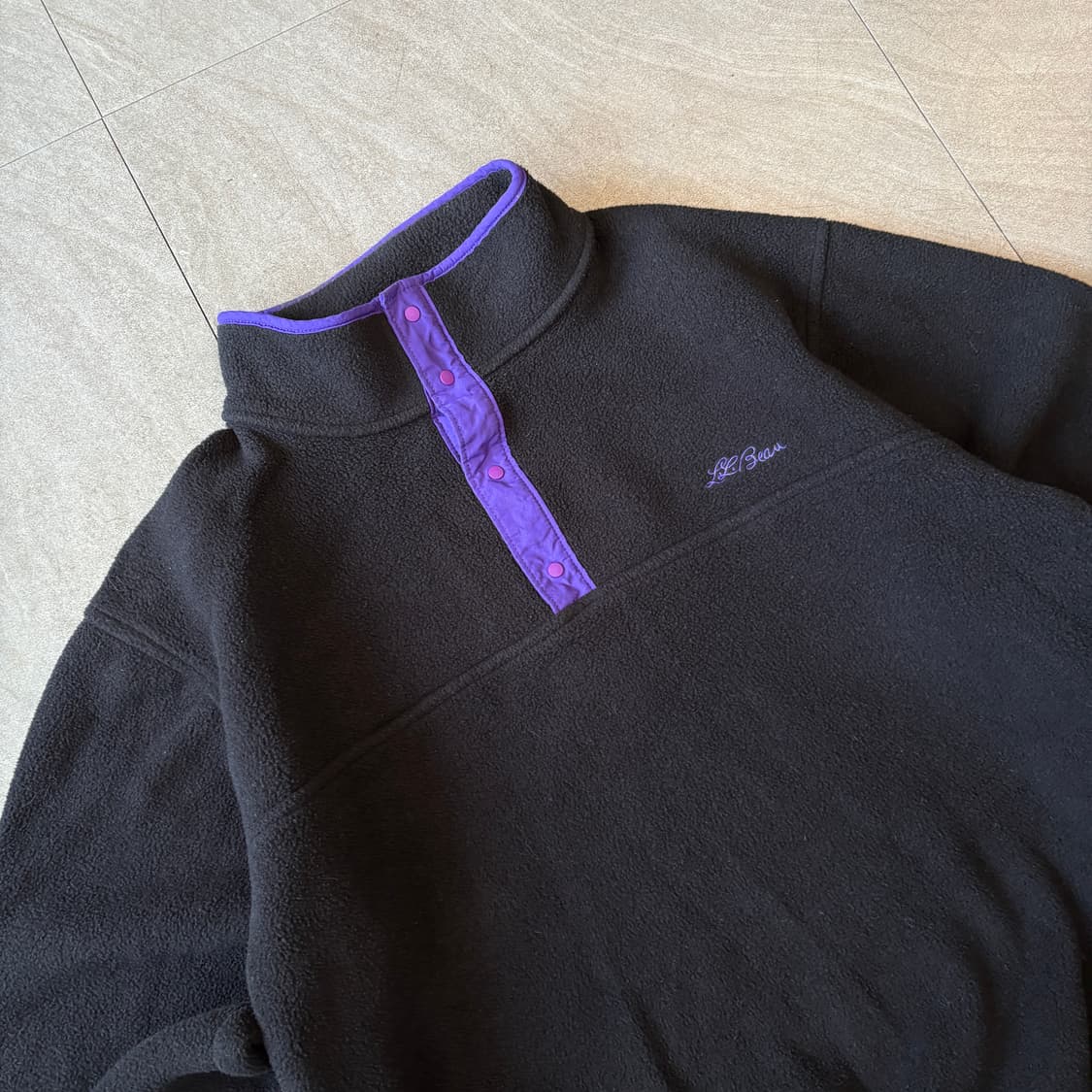 90s L.L.bean 미국 생산 엘엘빈 블랙 플리스 신칠라 상품이미지2