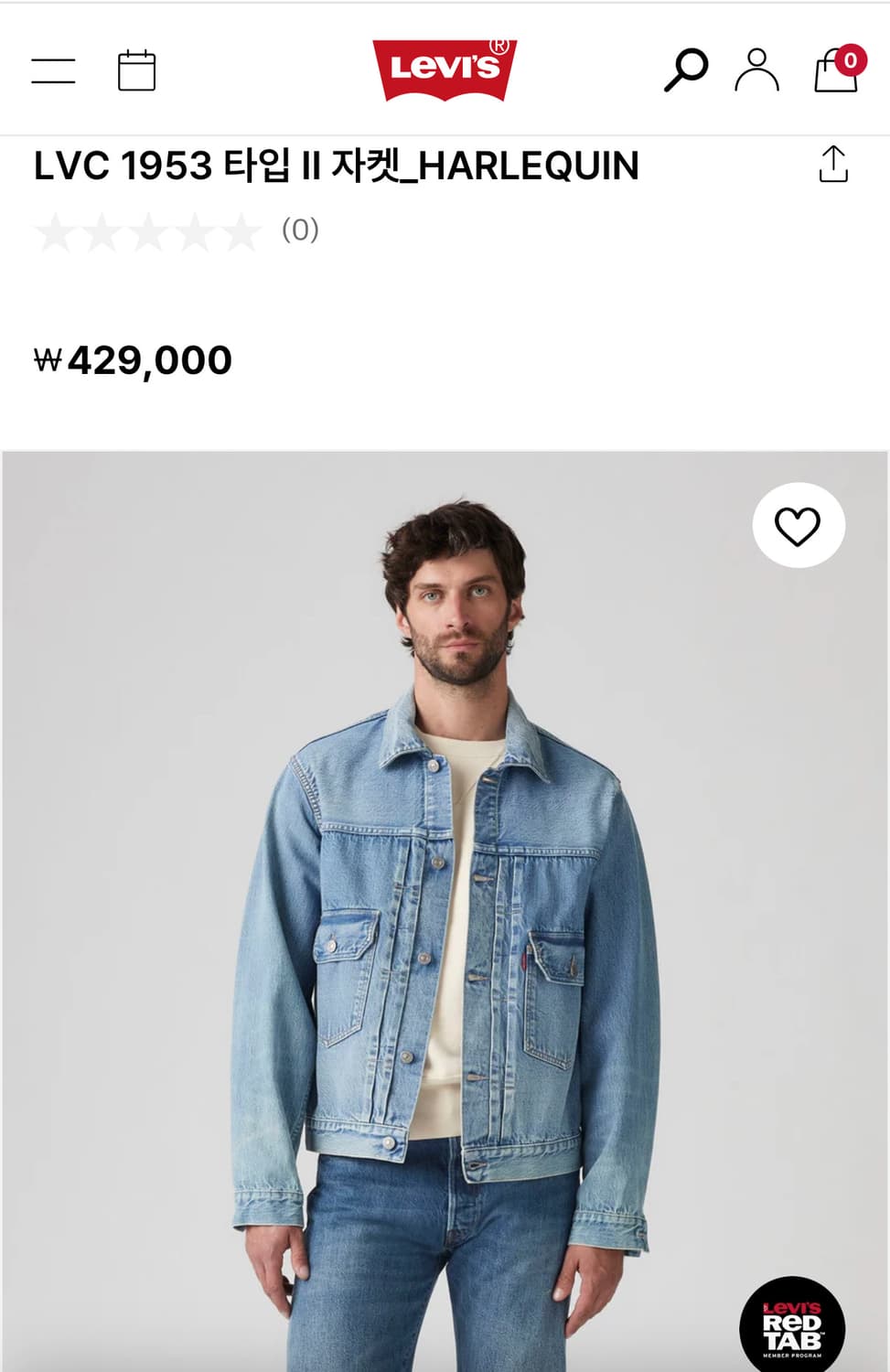 새상품) 리바이스 lvc 2세대 할리퀸 팝니다 40사이즈 상품이미지1