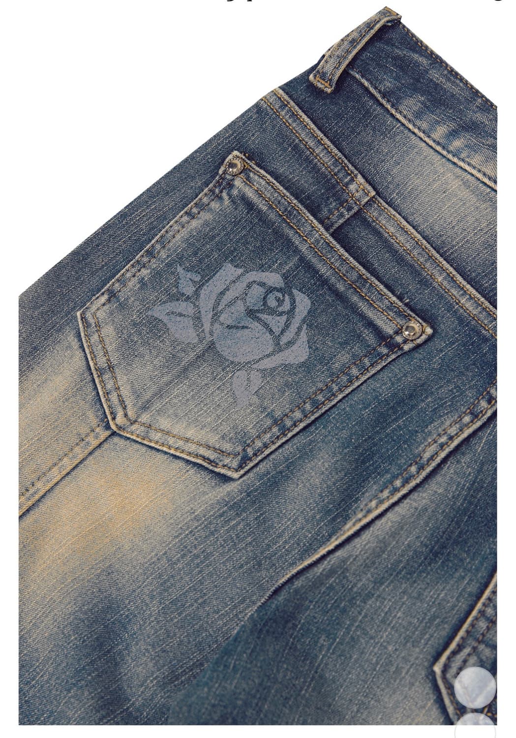 달링유어배드 로즈 부츠컷 데님 빈티지 블루 상품이미지2