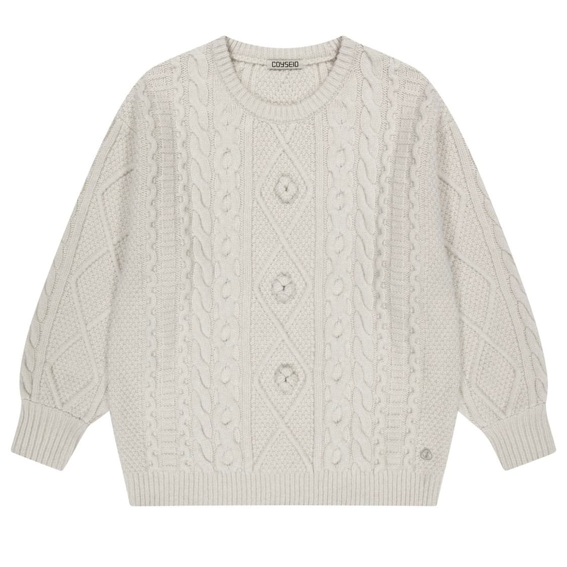 Coyseio POMPOM CABLE KNIT IVORY 상품이미지1