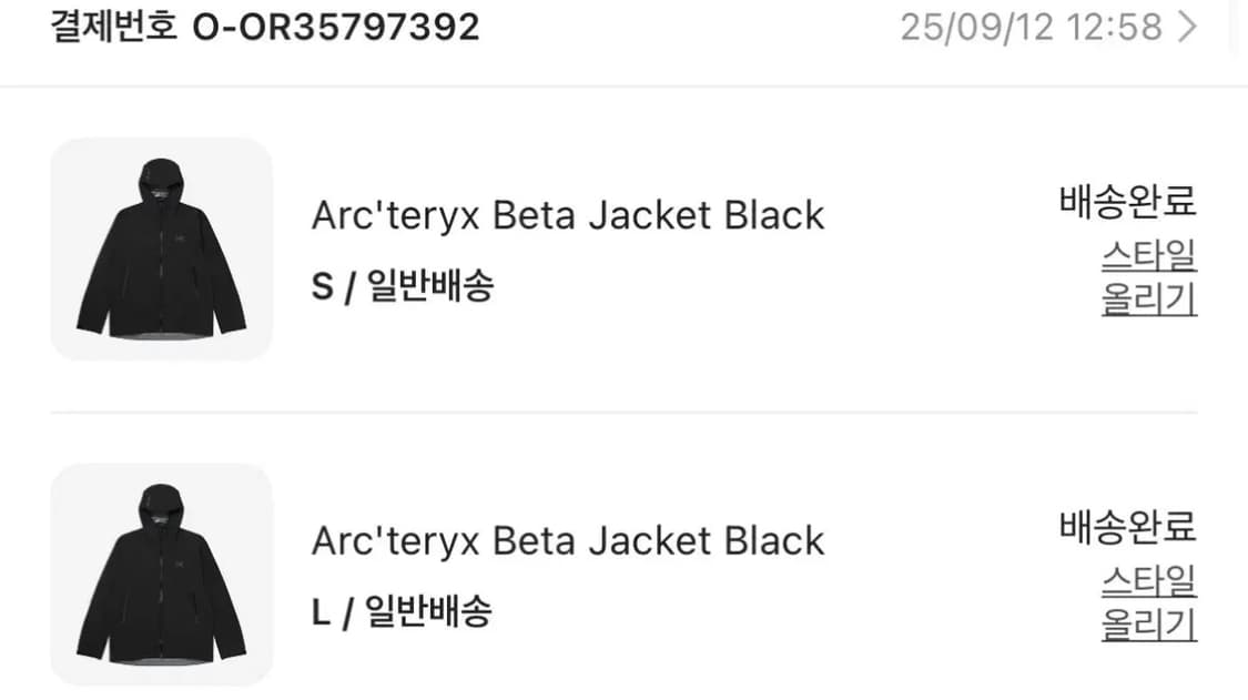 크림구매) 아크테릭스 베타 L 사이즈 블랙 색상  하자 아예 X  크림구 상품이미지3