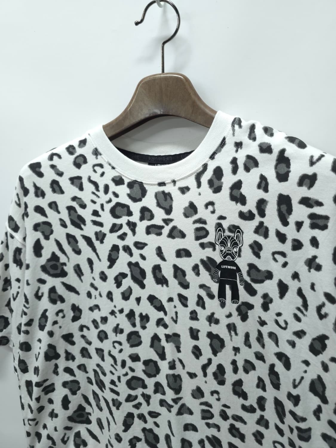 라이프워크 남여공용 레오파드 불독 오버핏 반팔 티셔츠(S) 상품이미지3