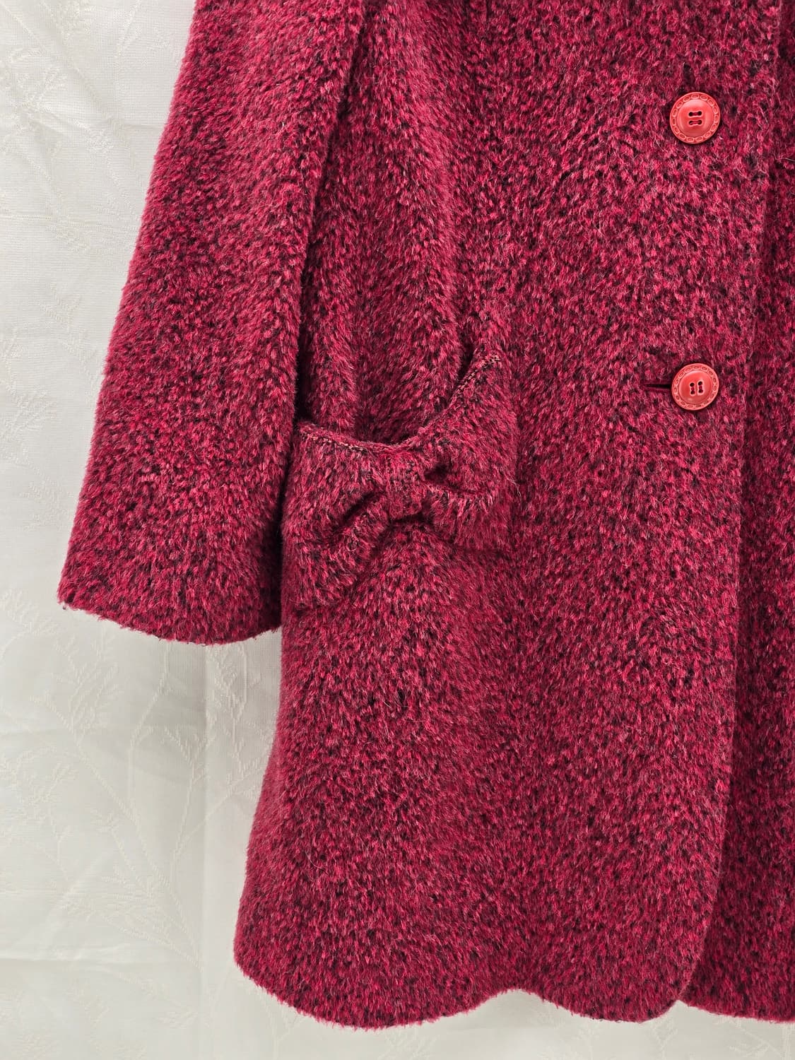 GIVY  빨간색 모직코트 리본포인트 상품이미지2